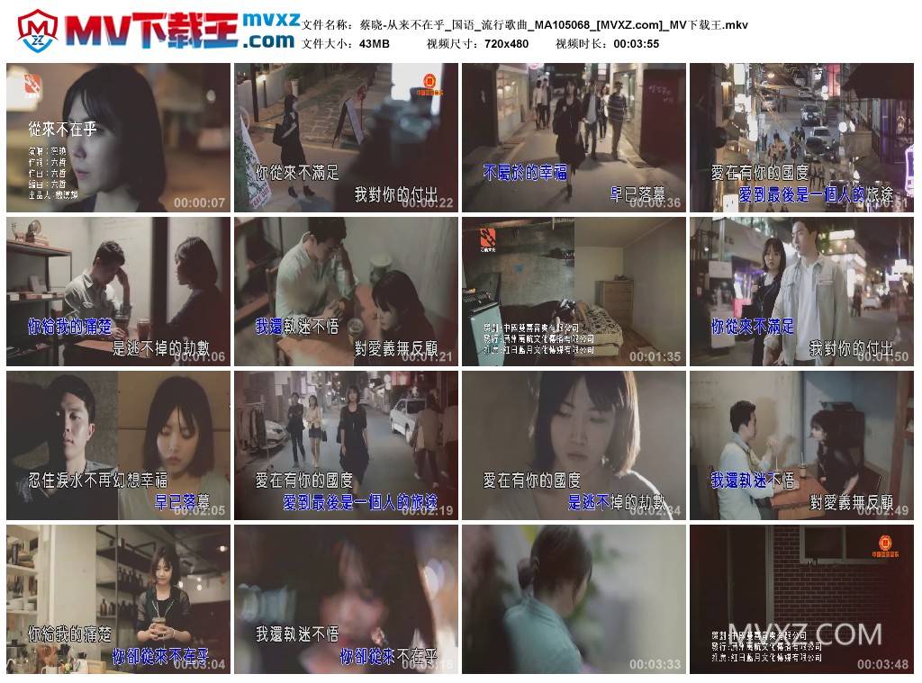 蔡晓-从来不在乎_国语_流行歌曲_MA105068